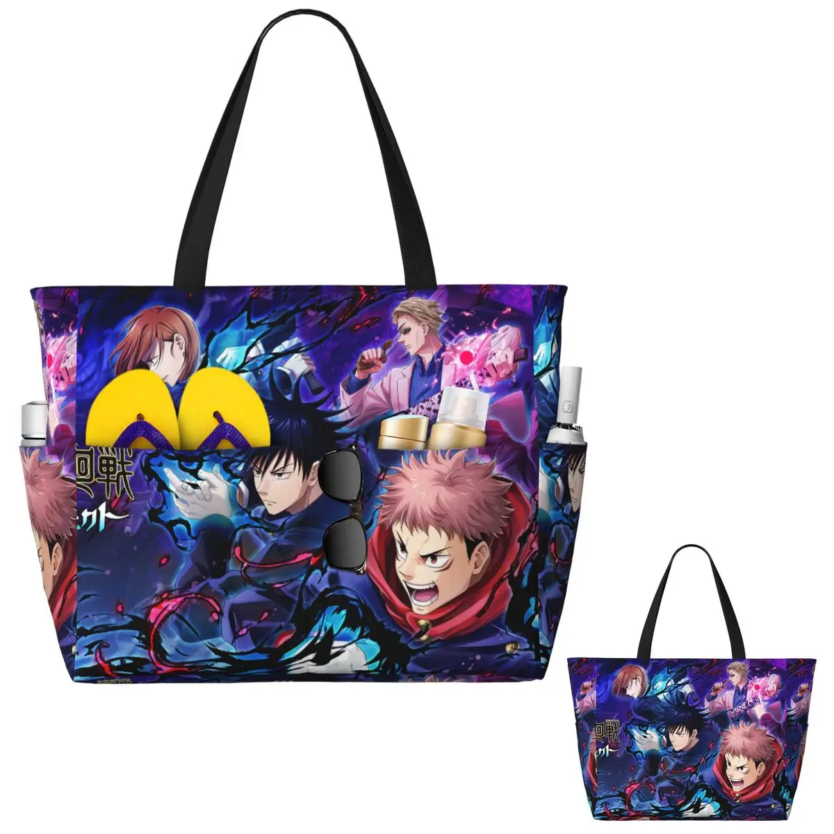 

Megumi Besto Friendo Jujutsu Kaisen Sukuna Аниме Пляжная большая сумка Спортивная сумка для спортзала Йога Duffle Большая большая сумка Женская дорожная сумка Сумка для фитнеса