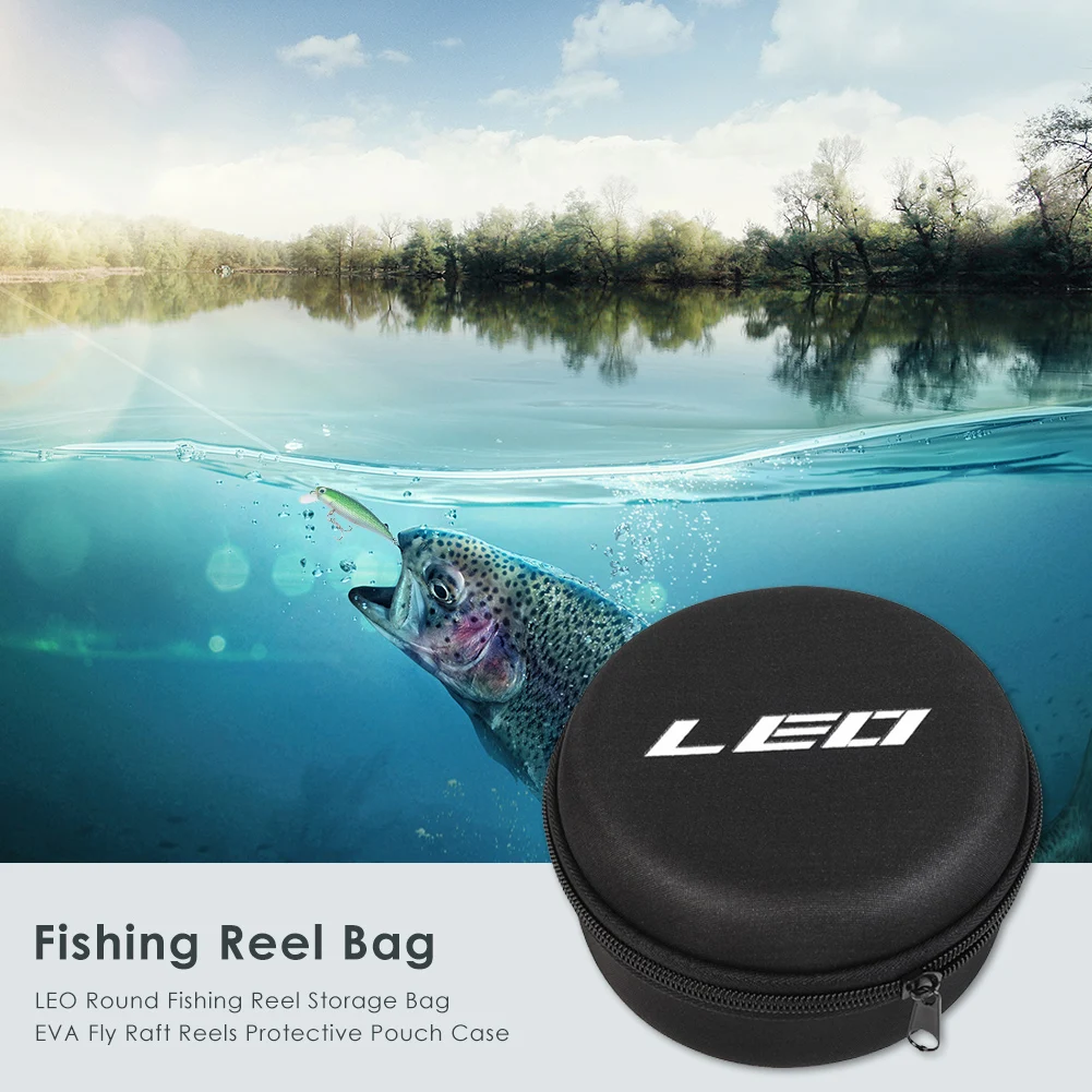 Round Fishing Reel Storage Bag Carry Outdoor Portable Easy Fishing EVA Raft Reels Carrying Protective Pouch Case for LEO