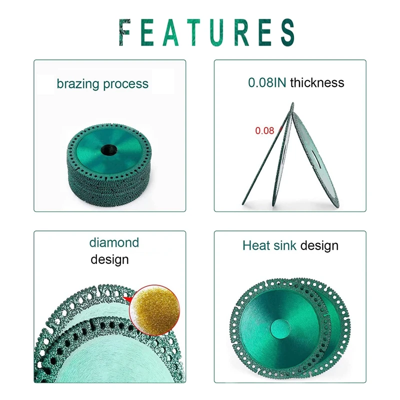 Indestructible Cutting Disc For Grinder 4Inch X 1/25Inch X 4/5Inch Diamond Cutting Wheel (8Pcs)