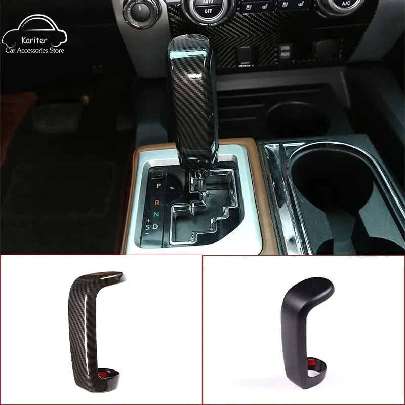 For Toyota Tundra/Sequoia 2007-2021 ABS Carbon Fiber Car Gear Shift Knob Head Cover Trim Sticker Interior Accessories