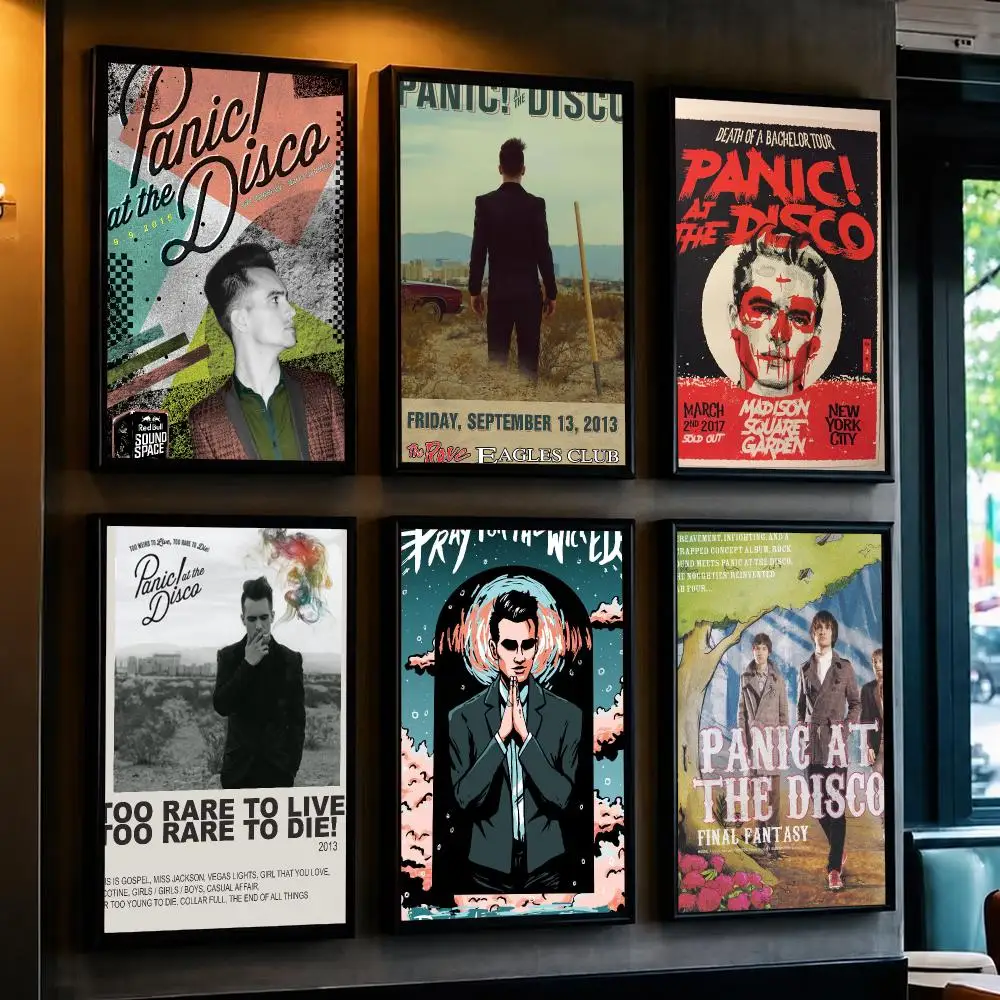 band P-Panic At The Disco-O Poster Decorative Wall Art Sticker for Cafe Office Bedroom and Living Room
