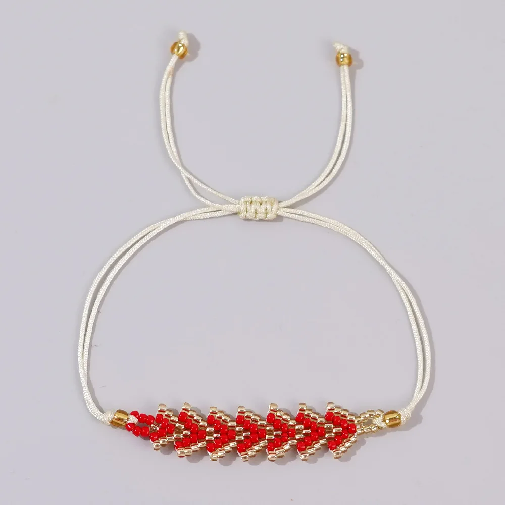 Gelang Manik Beras Panah Pelangi Bohemia Desain Orisinalitas Rajutan Tangan Gelang Manik-manik Wanita Sederhana Modis Dapat Disesuaikan