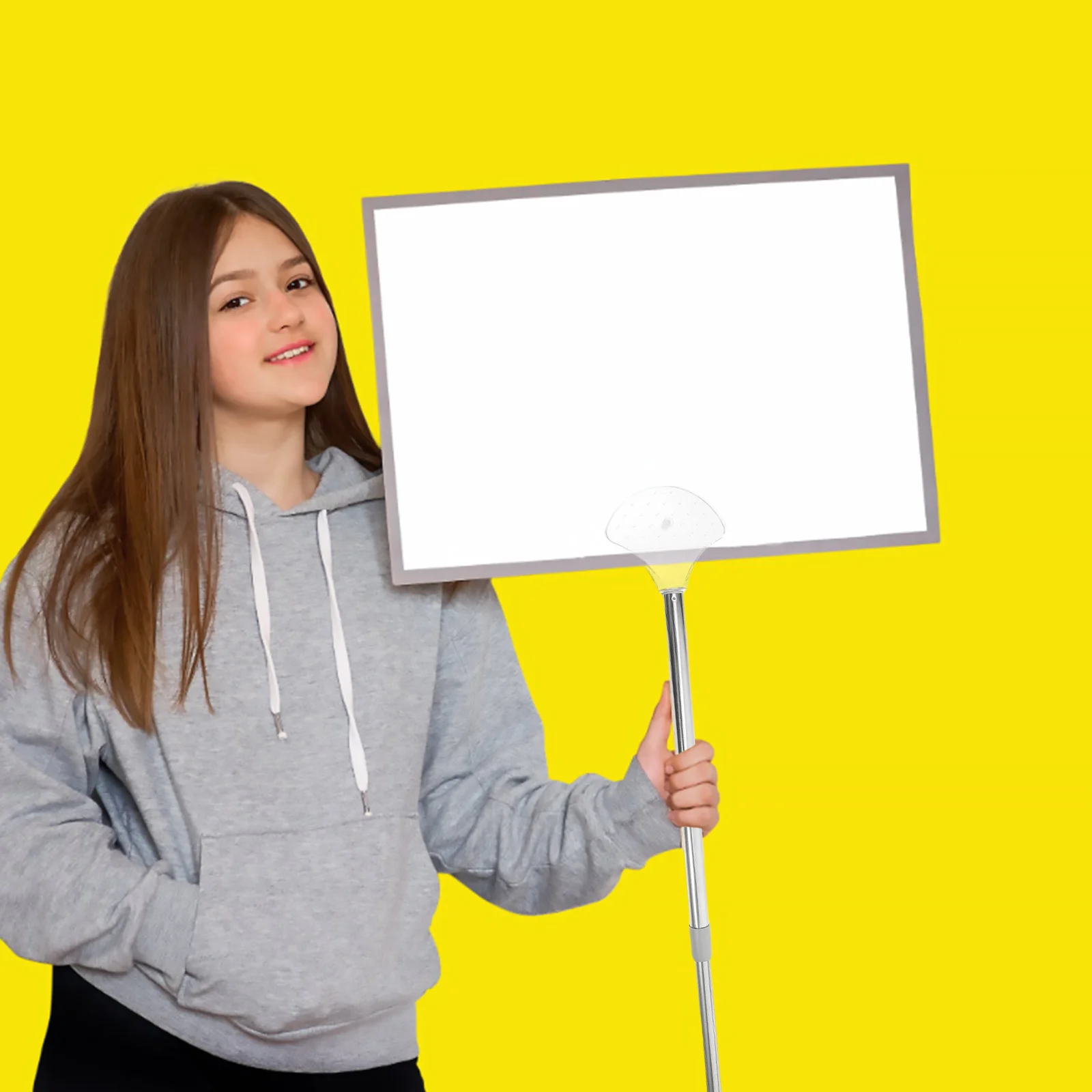 

Adjustable Stainless Steel Handheld Sign Holder Pole Lightweight Durable Portable Signboard Rod For School Sports Job Fair