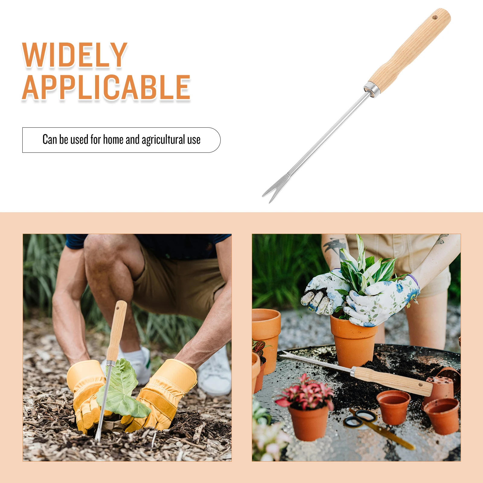 나무 손잡이 뿌리 뽑기 다용도 정원 도구 (식물 파기, 심기, 잡초 제거, 흙 풀기, 민들레 잡초 이식용)