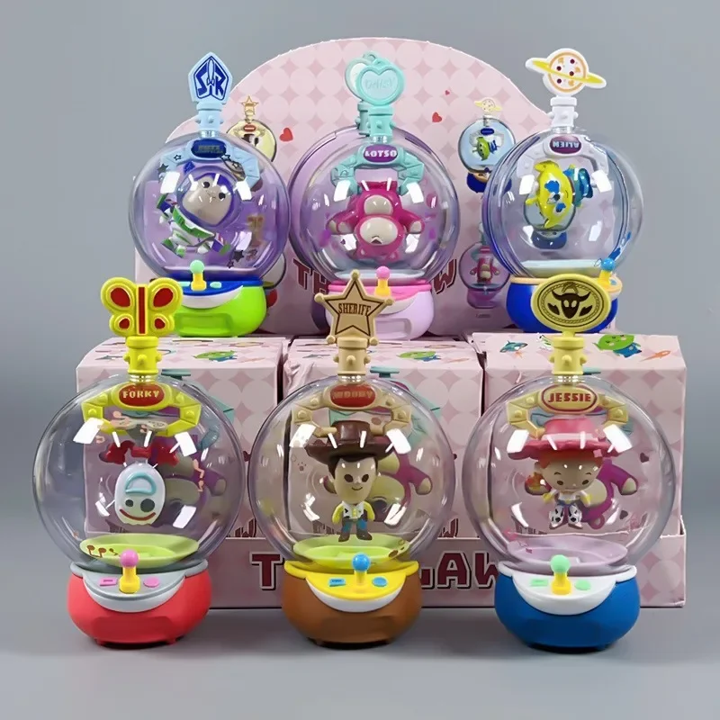 Toy Story Claw Machine Collection Buzz Lightyear Woody Strawberry Bear Losto Action Figure Toy Model Desktop Ornament Gift