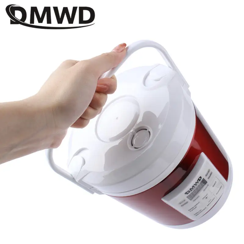 DMWD-Mini olla arrocera eléctrica para coche, calentador de ollas para sopa, gachas, máquina de cocina, vaporera de alimentos, caja de almuerzo,