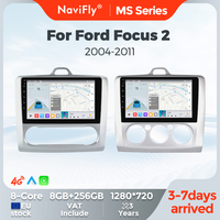 NaviFly 4G Wireless CarPlay Android 13 Auto Car Radio For Ford Focus 2 3 Mk2 Mk3 2004-2011 Silver Car Multimedia RDS Car Radio