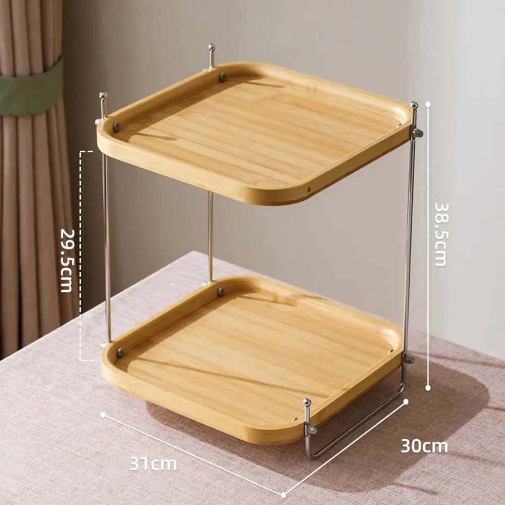 Multi-functional Wooden Kitchen Shelf Multi-layer Seasoning Storage Water Cup Holder Corner Storage Rack Countertop Placement