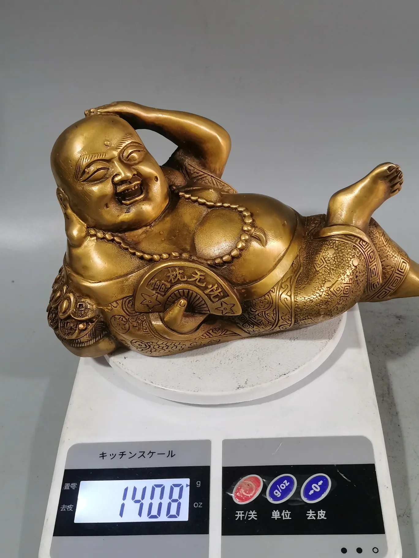 Golden Laughing Buddha Statue Chinese Feng Shui Buddha Statue Lucky Money Maitreya Buddha Sculpture Figurine Home Decor Statue