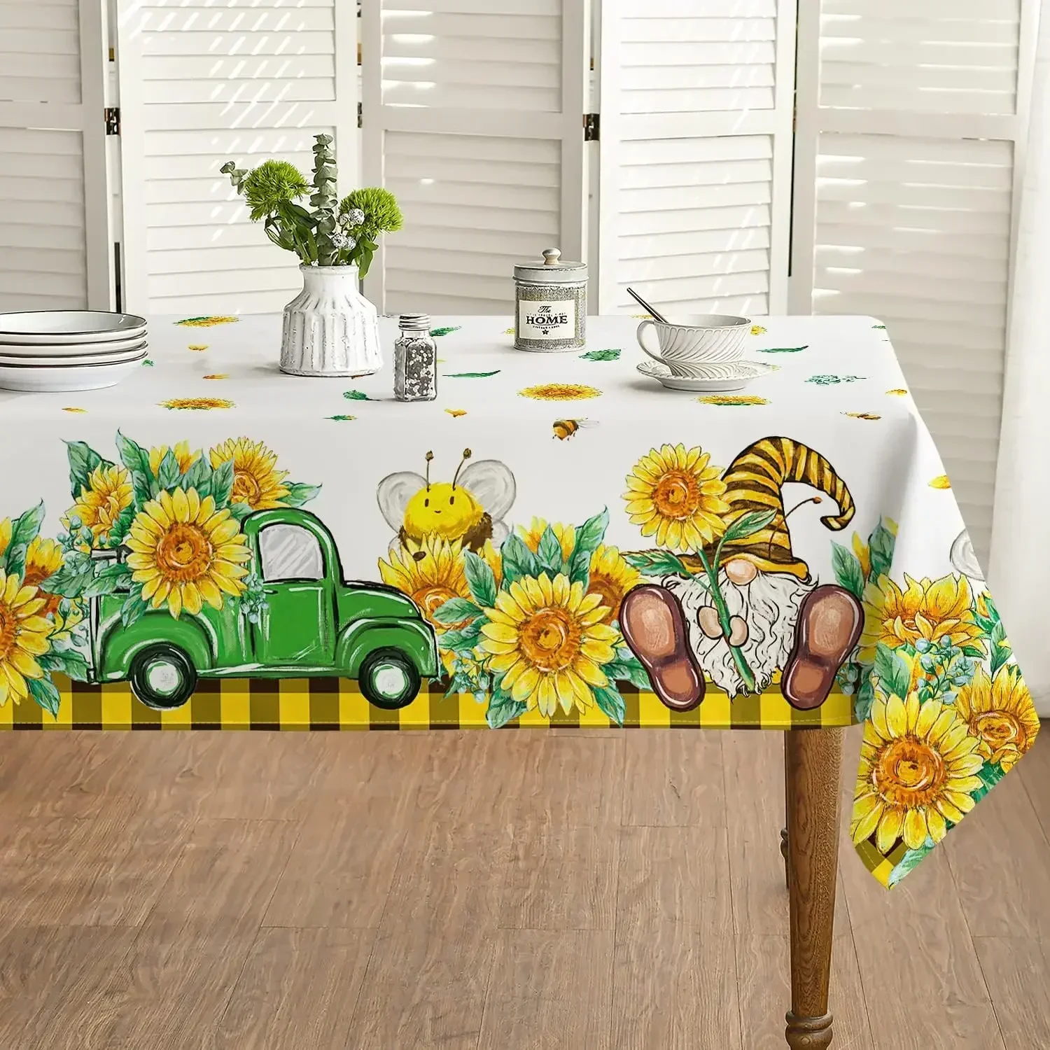 

Nappe Rectangulaire Gnome Tournesol, Camion, Cuisine, Anti-Poussière, Café, Multifonctionnel, ixDe Vacances, Accessoires De Mari