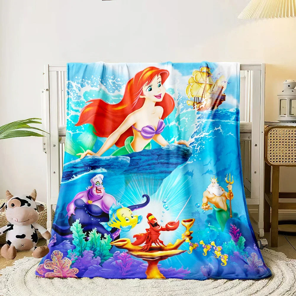 

The Little Mermaid HD Printed Flannel Thin Blanket.Four Season Blanket.for Sofa,beds,living Rooms,travel Blanket Gifts