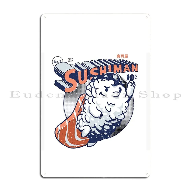 sushiman sushi lover Metal Signs Pub printed Wall Decor Pub Club Tin Sign Poster