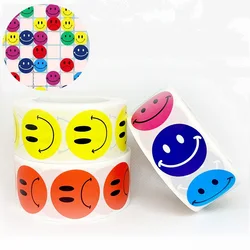 Sticker 500 Pcs/roll for Kids Reward Sticker Yellow Dots Labels Happy Face Expression Sticker Kids Toys