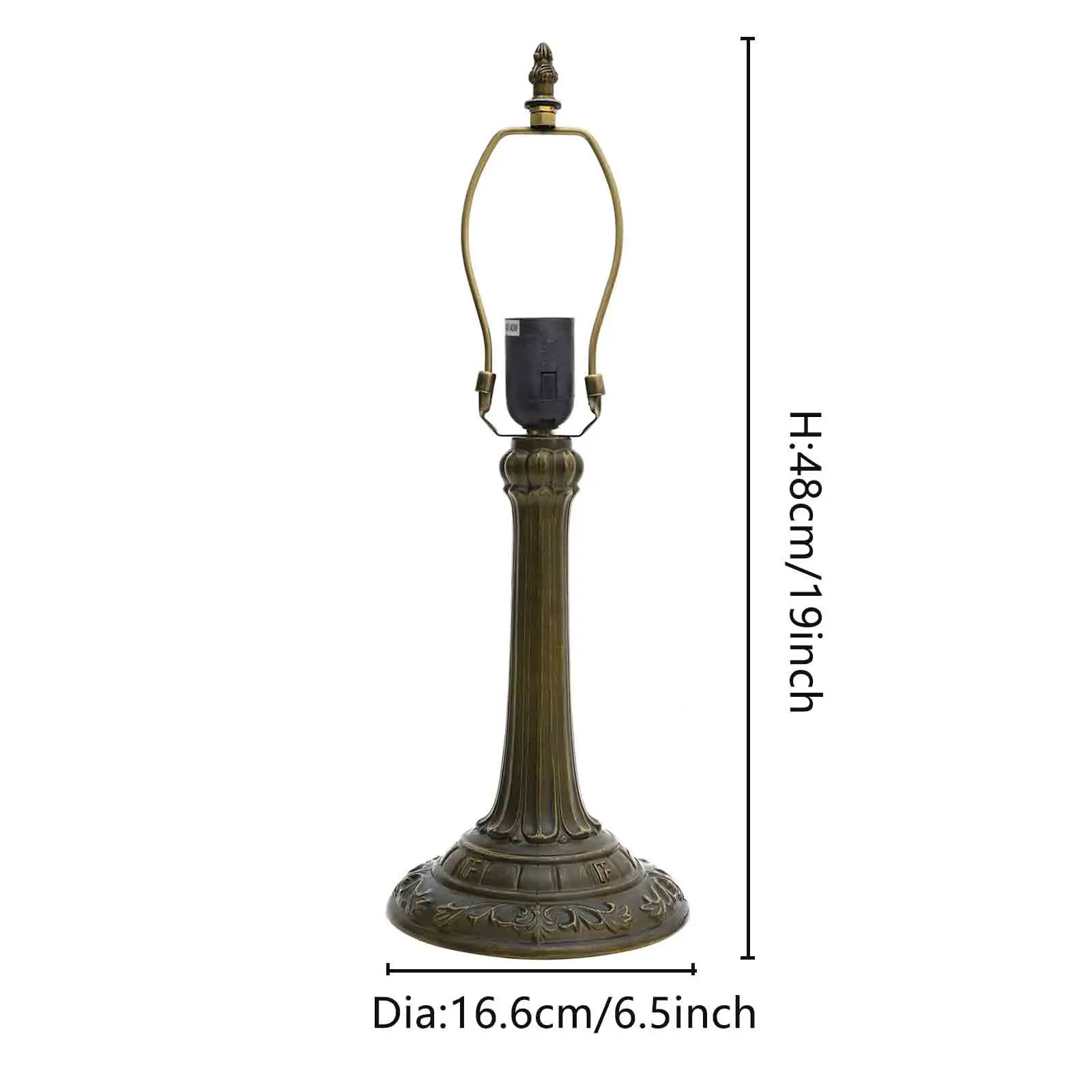 Rerto Table Lamp Base E27 EU Plug and US Plug Alloy/Resin Table Lamp Base Only Suitable for 8 Inch/12inch Lampshade