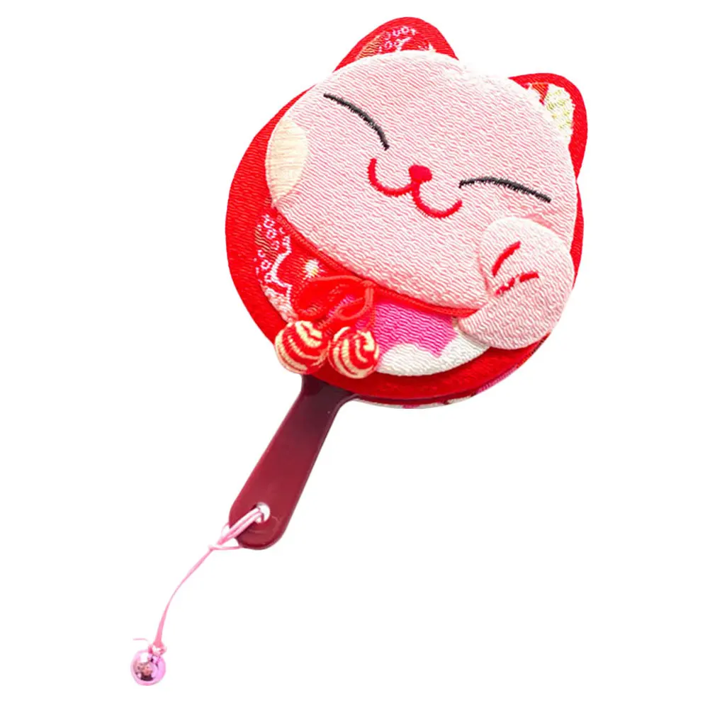 1 stks draagbare cartoon fortuin kat spiegel handheld make-up compacte reizen make-up spiegel voor vrouwen make-up tool