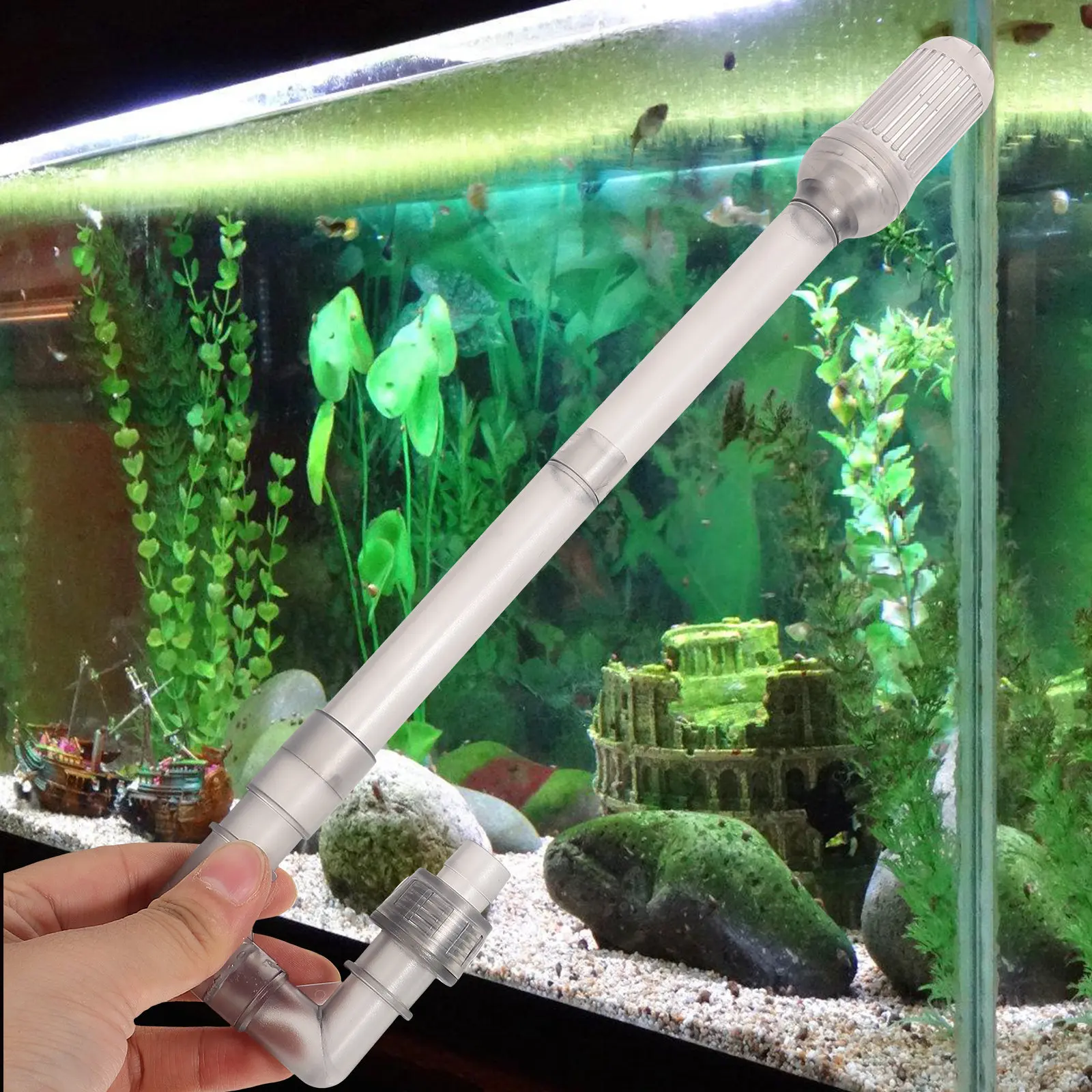 1Set Aquarium Water Inflow Tube Plastic Fish Tank Inlet Pipe for Filter Accessories ABS Material Compact Lightweight Uniform