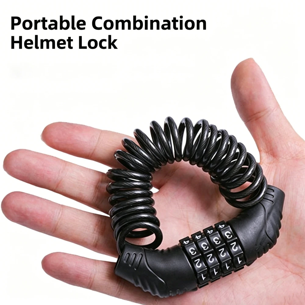

Protable Mini Bicycle Password Lock Durable Steel Wire Lock Helmet Anti-theft Lock Bike Frame Lock Bicycle Accessories
