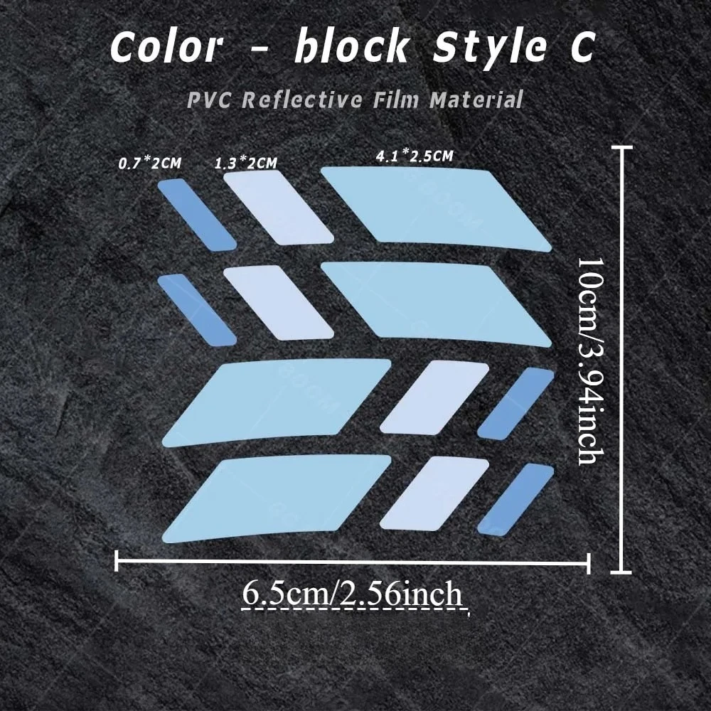 1Set Color Block Rhombus Waterproof Anti Scratch Vinyl Stickers For Bike Frame Chain Guard Decor