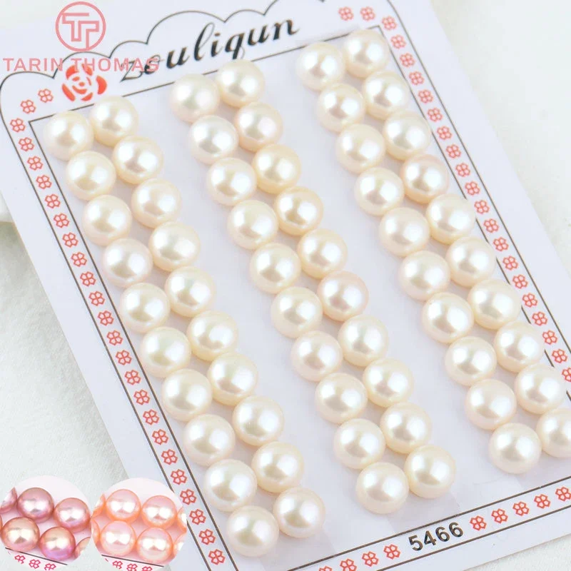(3499) 6PCS 3MM 4MM 5MM 6MM 7MM 8MM 9MM Natural Pearls with Half Hole Beads High Quality Jewelry Findings