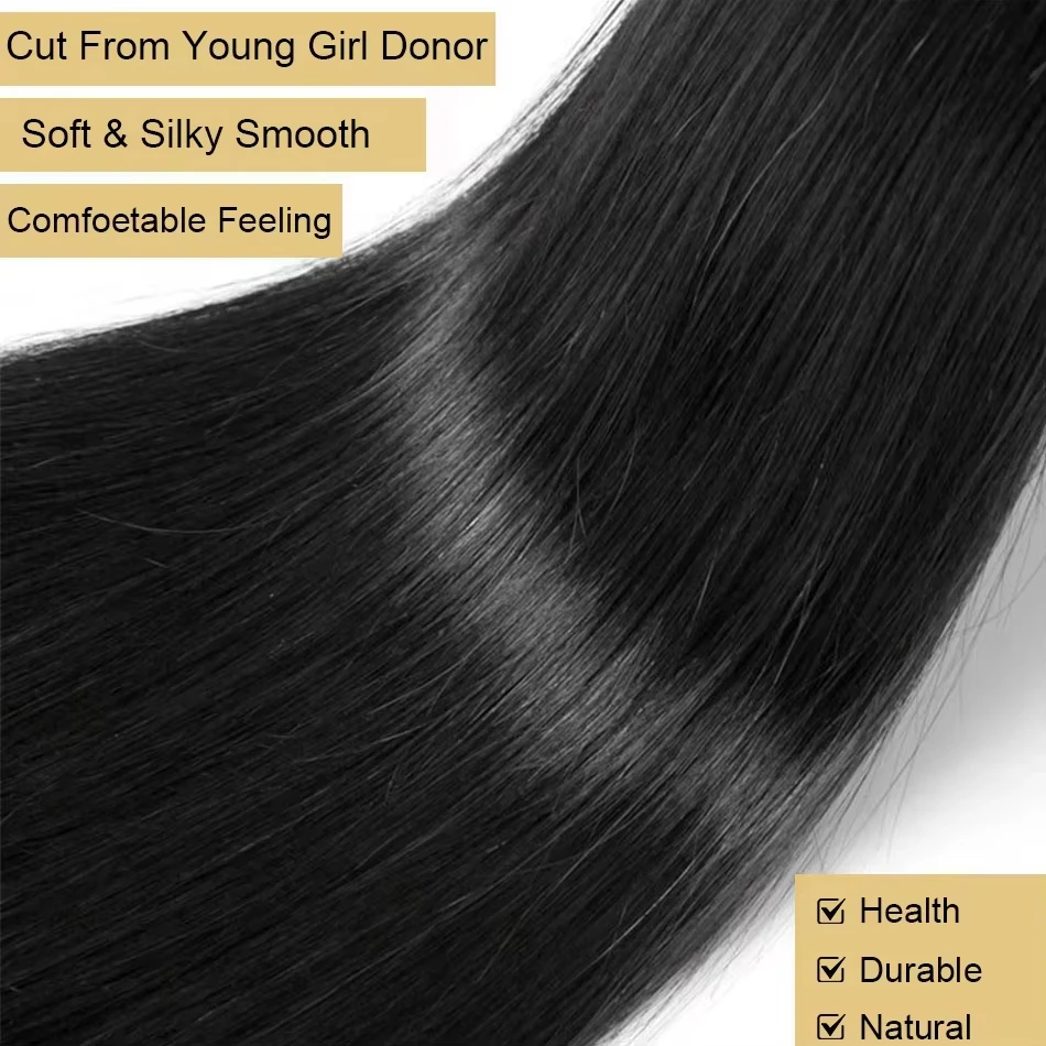 28 30 32 34Inch straight Human Hair Bundles Unprocessed 16A 100% Human Hair Bundles Brazilian Virgin Hair 3/4/6 Bundles Deals image 2