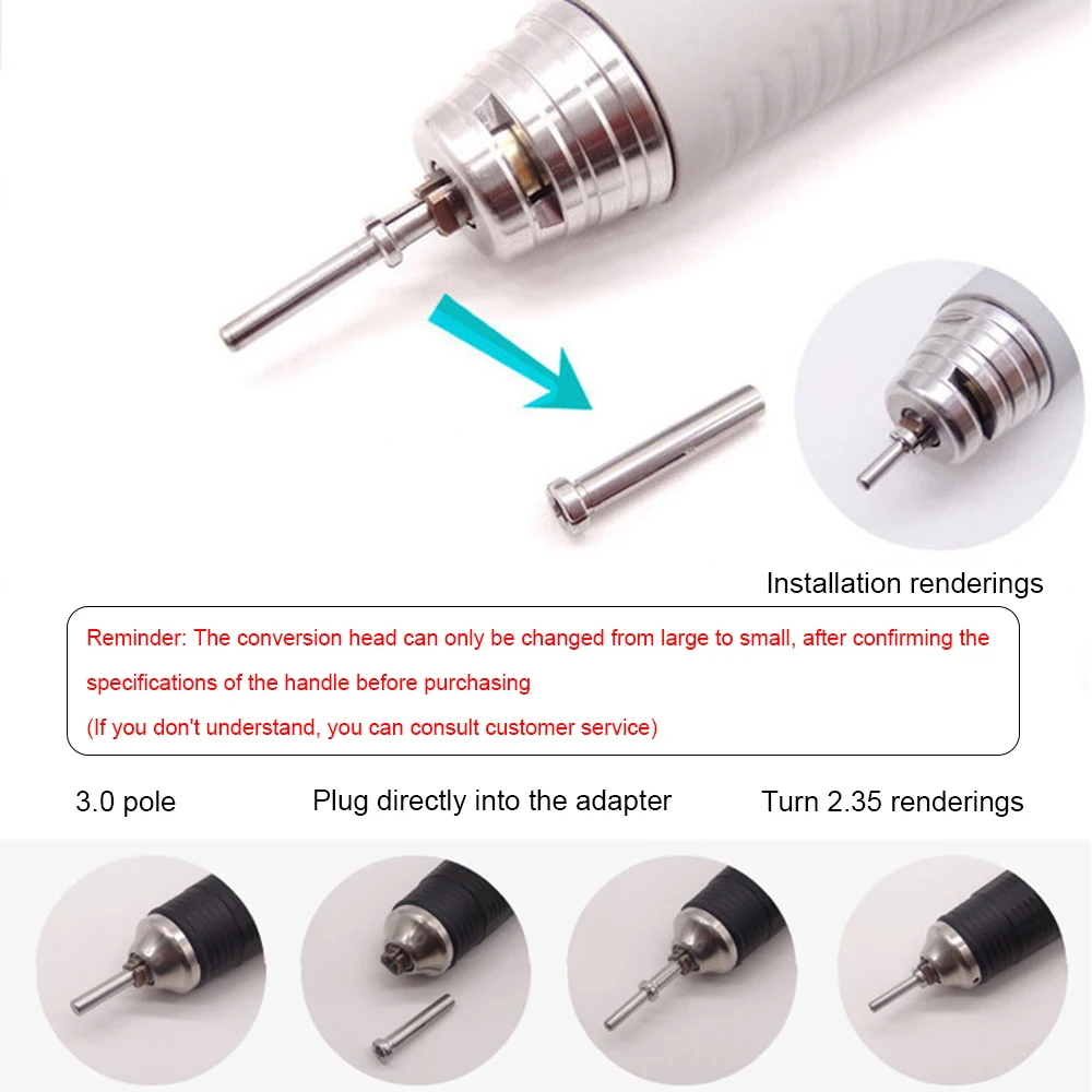 1 sztuk elektroniczny szlifierka zacisk grawerowanie Chuck reduktor Collet Adapter wiertarka konwerter 2.35 do 1.5/1.8/3.175mm Shank