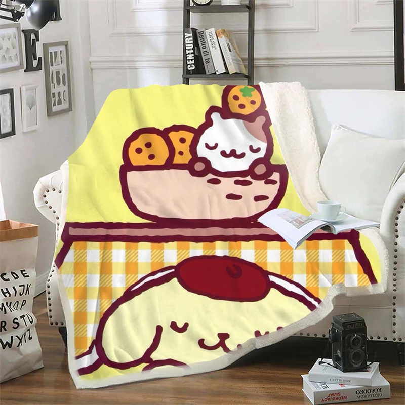 

Pompompurin Blanket Warm Nap Sofa Blanket Suitable for Office Lunch Break Home Bedding Entertainment and Leisure