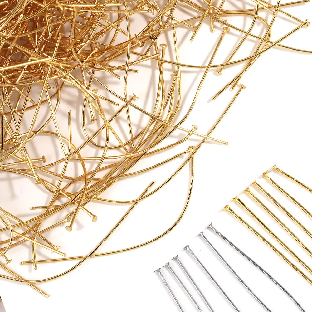 50pcs Flat Head Pins Headpins For Jewelry Findings Making DIY Supplies DIY Jewelry Making Handmade Accessories