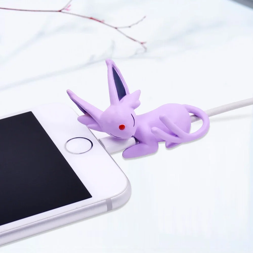 Pokemon Pikachu Cartoon USB Cable Protector Data Cable Anime Figures Cable Charging Cord Accessory Bites Dolls Toys Model Holder