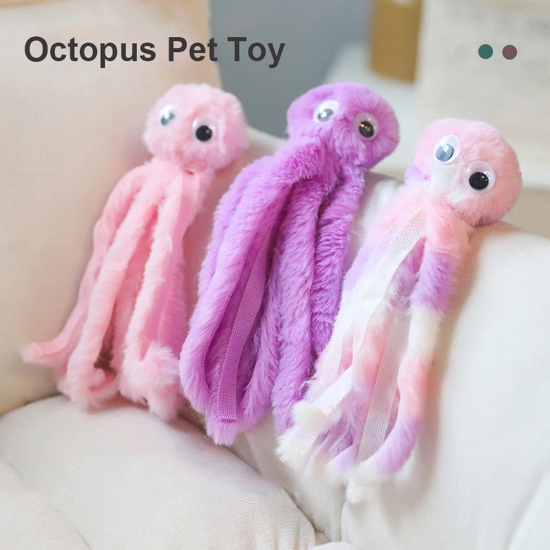 

Cute Pet Supplies Plush Octopus Cat Toy with Catnip Pet Interactive Kitty Soothing Pet Plush Toy