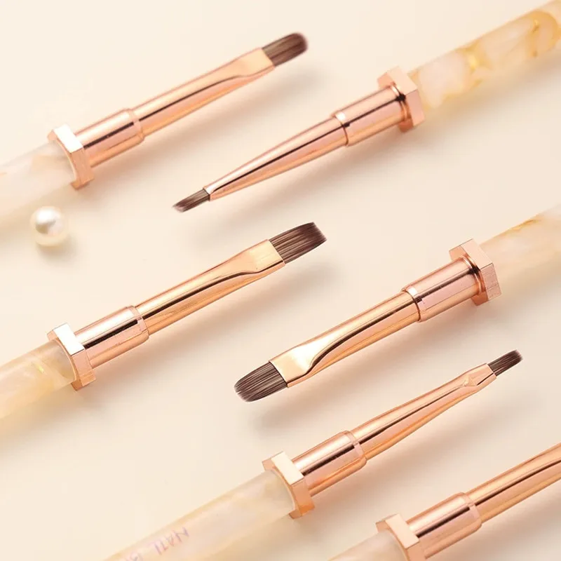 6 スタイルネイルブラシナイロンヘアネイルアートブラシ三角形ネイルペイントブラシアクリル UV ジェルパウダーブラシ