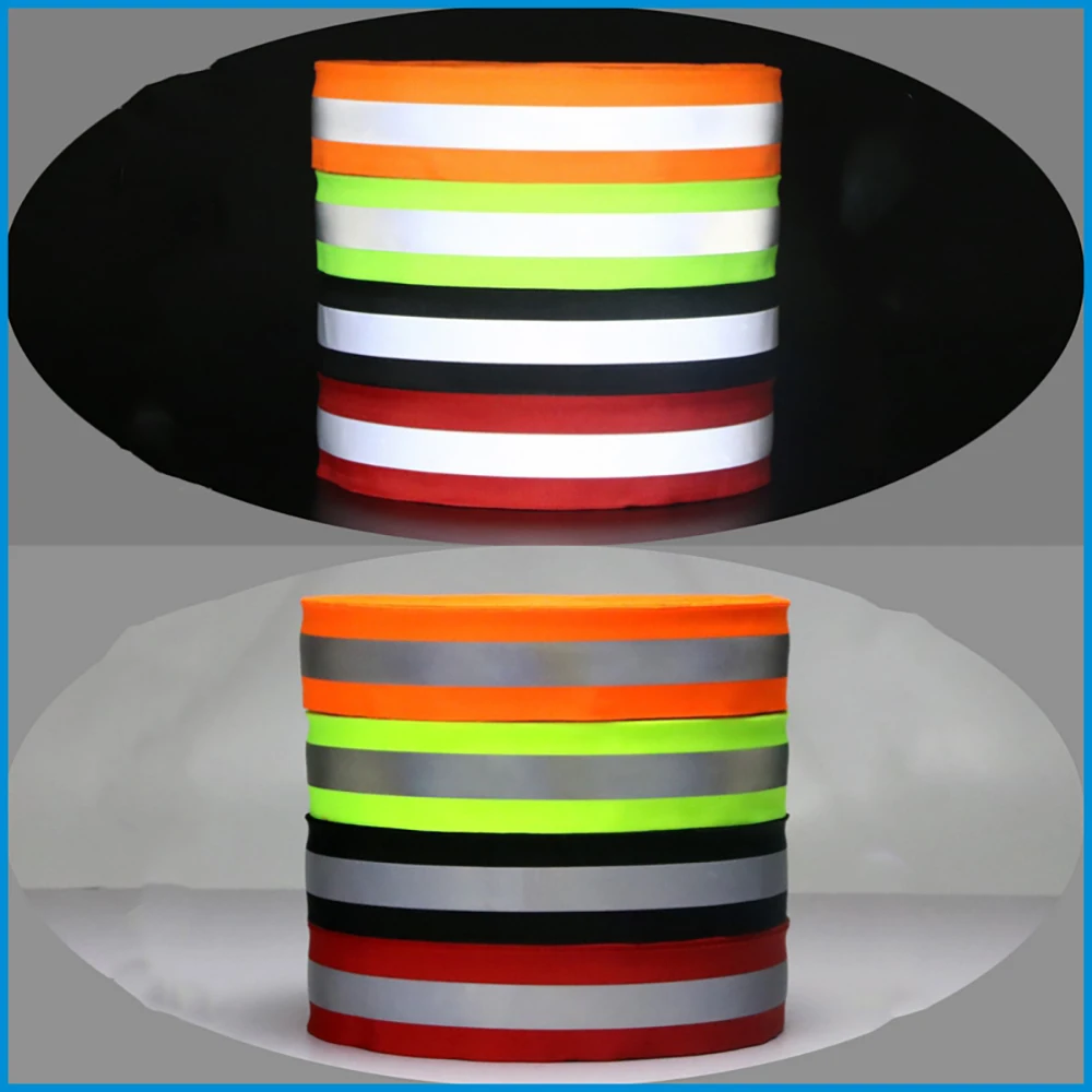 Width 0.5CM Length 50Meter Reflective Warning Tape Traffic&sanitation Reflective Cloth Strip High Brightness Reflective DIY Tape