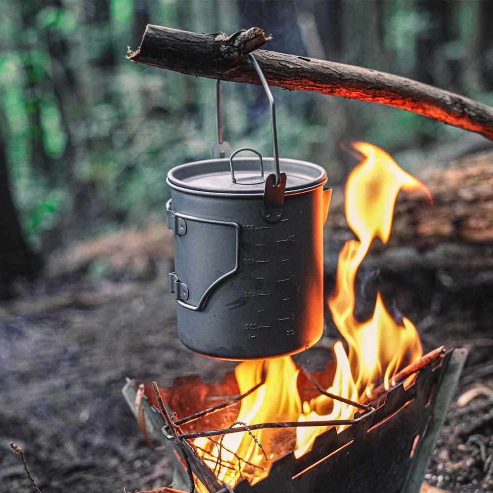 Imagem -06 - Fire-maple-potenciômetro de Titânio Ultraleve Copa de Acampamento Portátil ao ar Livre com Escala Drinkware Dobrável para Caminhadas Acampamento 900ml 188g