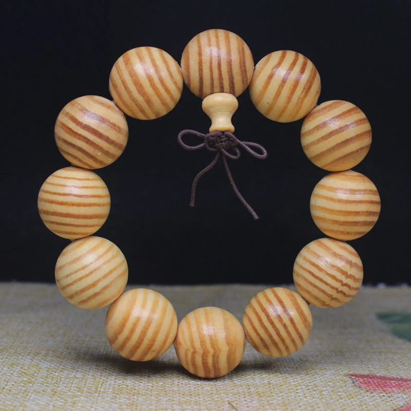 Blood Dragon Wood 20 Translucent Pine and Cypress Bracelet Couple's Jewelry Wooden Decorative Buddha Beads