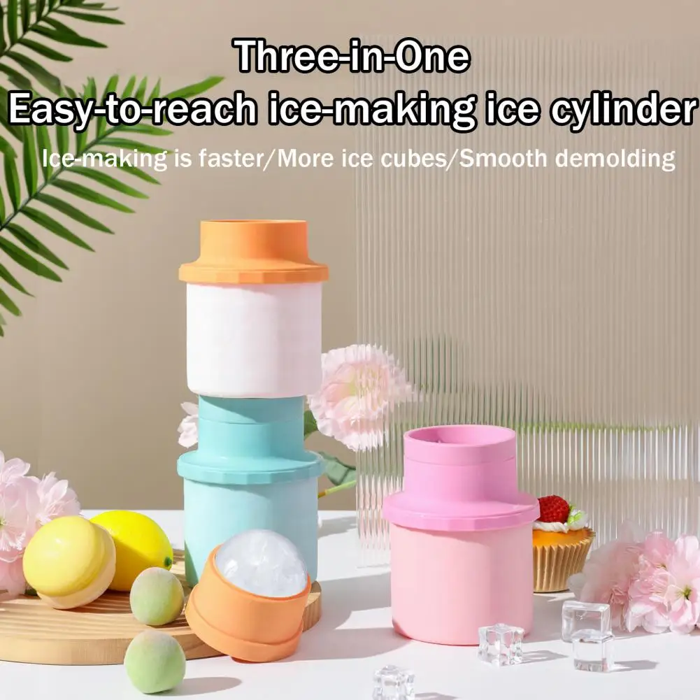 Molde de silicona para cubitos de hielo, bandeja de hielo para whisky, molde de bolas de hielo con tapa, bandeja esférica de silicona de grado alimenticio, apilable, a prueba de fugas, para congelador
