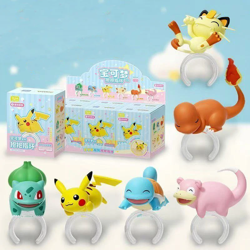 

Оригинальная коллекционная фигурка Покемон в закрытой упаковке: Пикачу, Чармандер, Сквиртл, Бульбазавр, Мяут. Кольцо-игрушка ручной работы для детей, подарок на день рождения.