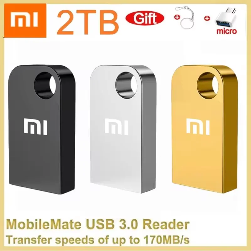 Metalowe pendrive Xiaomi USB 3.0 Szybki pendrive 2TB 1TB Przenośny wodoodporny pendrive USB Memoria do laptopa PC