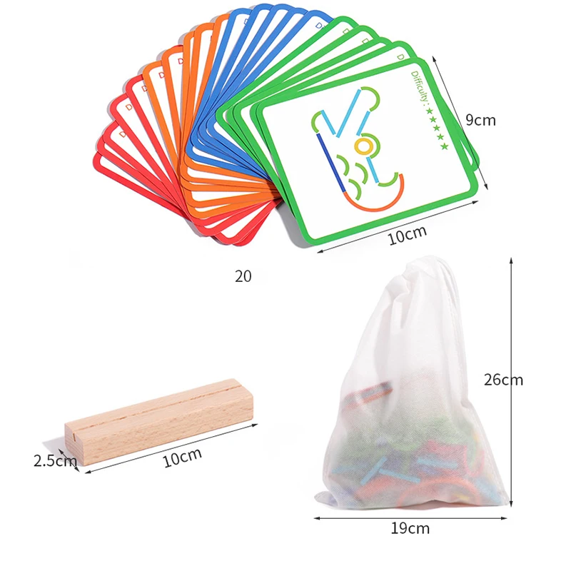 Puzzle in legno Montessori 3D Jigsaw Game Rainbow Stick Thinking Puzzle Shape Matching Game giocattoli educativi precoci per bambini