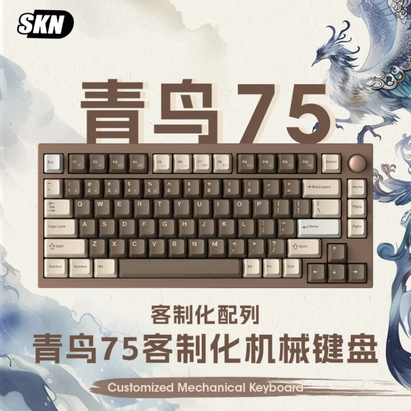 SKN Bluebird 75 Mechanical Keyboard Wireless Three Mode Aluminium Alloy Gasket Hot Swappable RGB E-sports Gaming Custom Keyboard