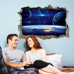 Universe Starry Wonders Vinyl Walls Art Mural Stickers for Home Decoration Aesthetic Rooms Galaxy Star Sky Landscape Wallpaper