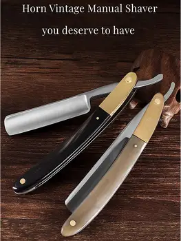 일본 S45C 탄소강 면도기, 스트레이트 엣지, 날카로운 이발사, 접이식 면도기, 천연 백단향 손잡이, 경적 손잡이