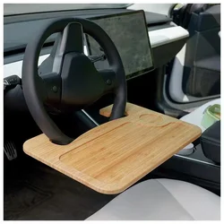 Draagbare Bamboe Autotafel Stuurwiel Auto Laptop Computer Bureau Mount Stand Koffie Goederen Lade Board Eettafel Houder