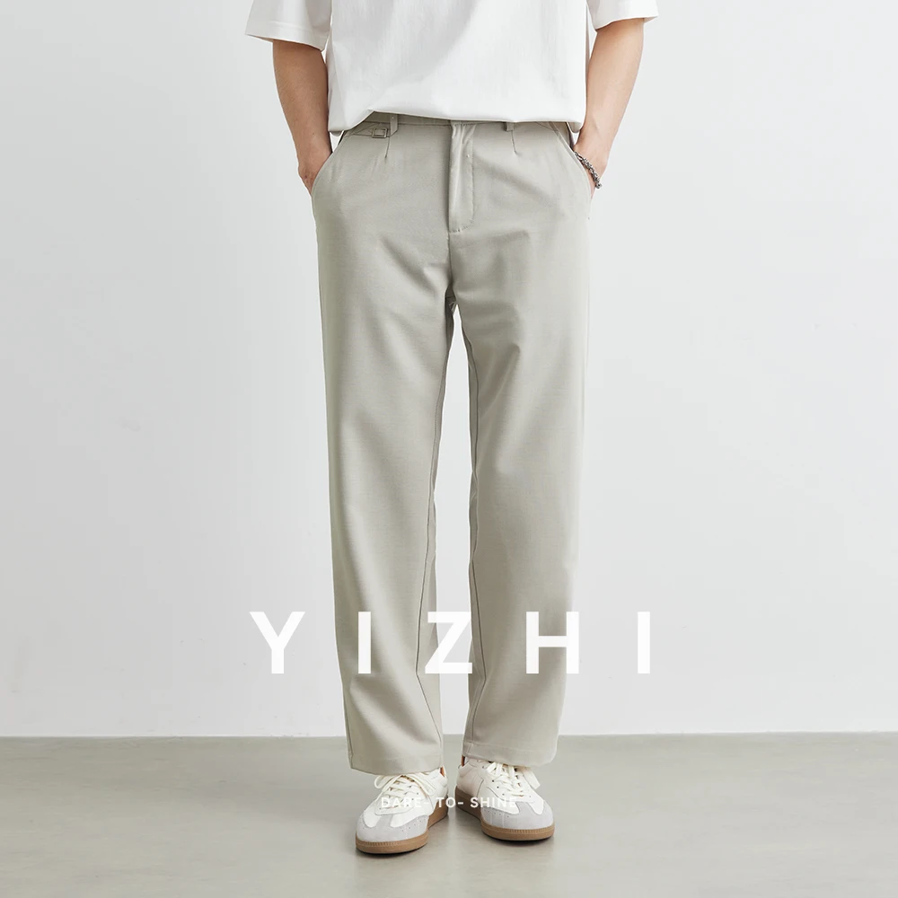 Men's Straight Casual Suit Pants 2025 Summer New Fashion Business Commuter Work Casual Pants Men's Suit Pants