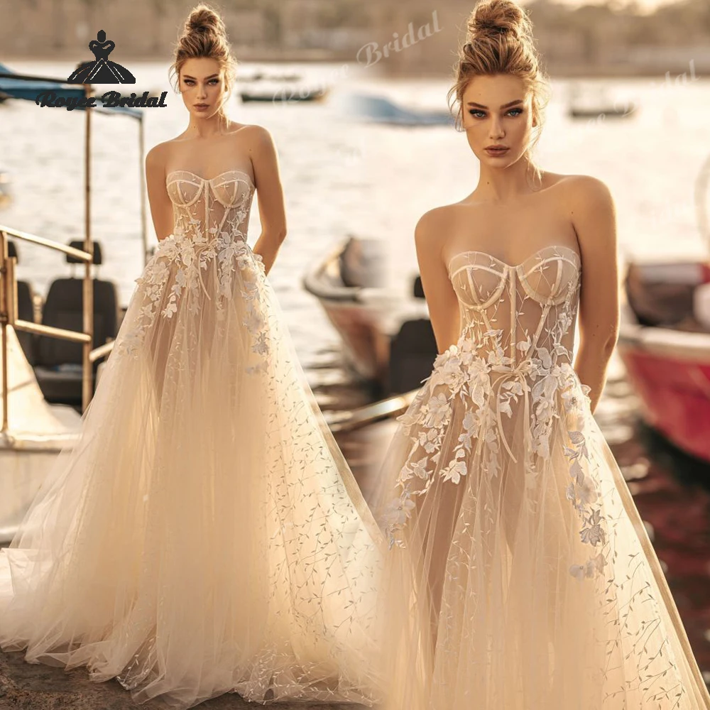 Personality Appliques A Line Wedding Dresses 2026 Sweetheart Plus Size Beach Bridal Gown Customized vestido de novia