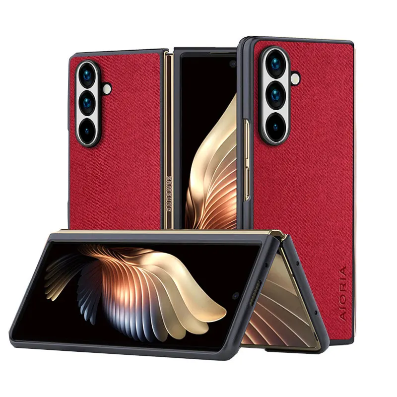 Hülle für Samsung Galaxy Z Fold 7 Fold6 Fold 5 Fold 4 Fold 3 5G 4G Leder Master Hard Textile Fashion Phone Cover Coqua für Hülle – Detail 5