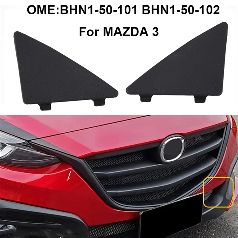 Auto Front Bumper Cover Cap Lower Grille Triangle Trim For Mazda 3 Axela 2014 2015 2016 BHN1-50-101 BHN1-50-102 Tow Hook Caps