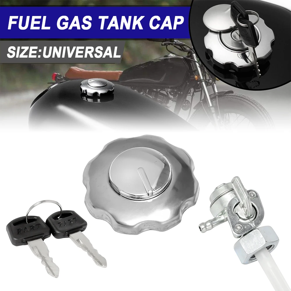 A05 Motorcycle Fuel Gas Tank Cap Cover Lock Set For Honda CG125 CG 125 Spare Parts Replacement Aluminium Fuel Gas Tank Motorbike