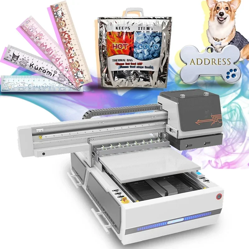 MAYATANGNew 6090 UV Printer A1 UV Inkjet Printer Printing AB Film Varnish Metal Nameplate Packaging Bag Cylindrical UV Printing