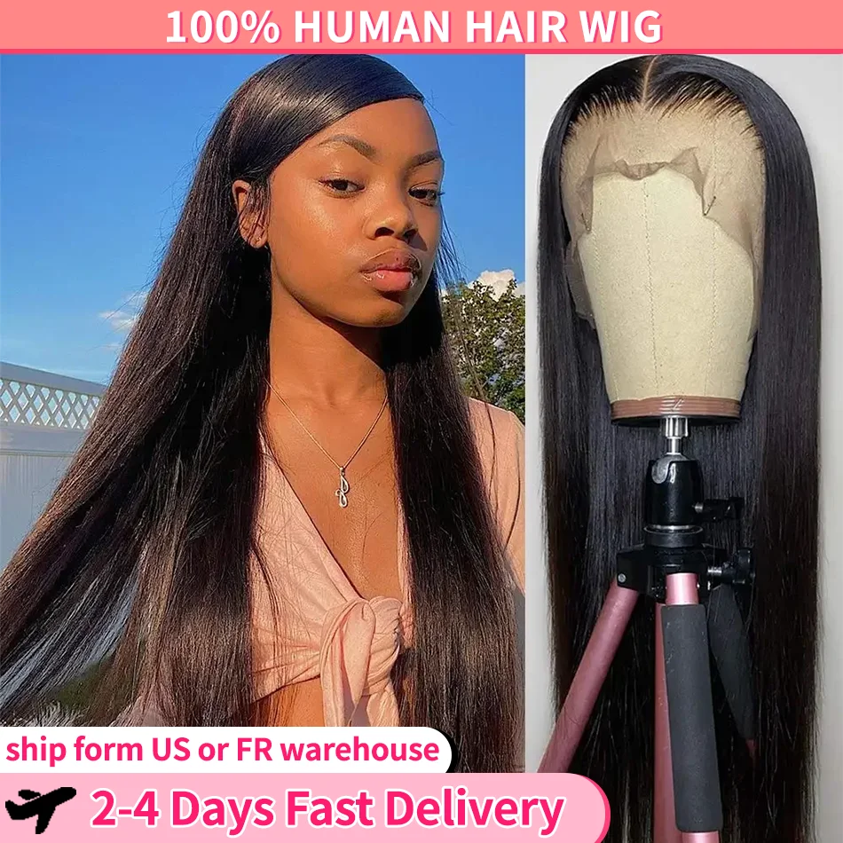 Wig lurus renda 13x4 HD Wig Frontal rambut manusia untuk wanita Remy 13x6 HD Wig depan renda telah ditanami dengan kepadatan 180 4x4 Wig penutup renda