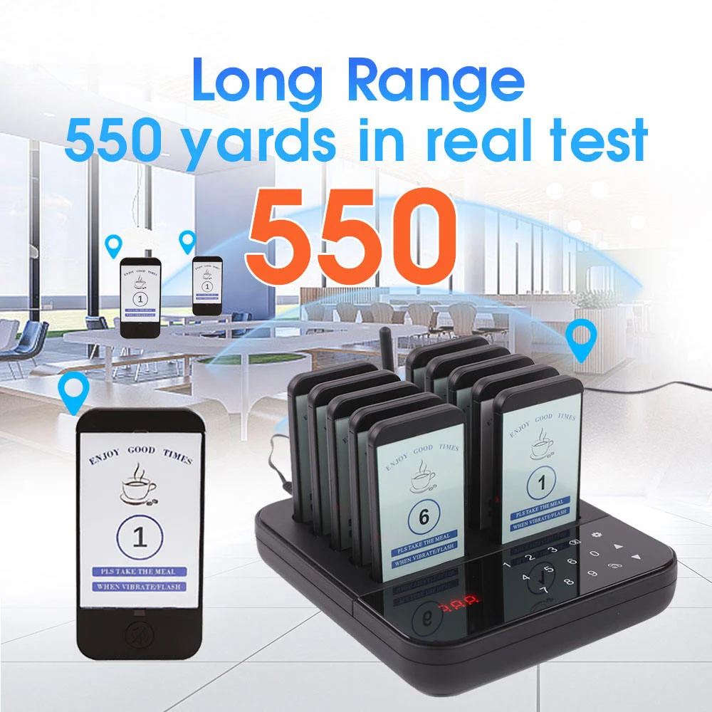 Wireless Restaurant Pager System Queue Paging System Waterproof Buzzers Easy Clean Food Pager for Coffee Shop Food Truck