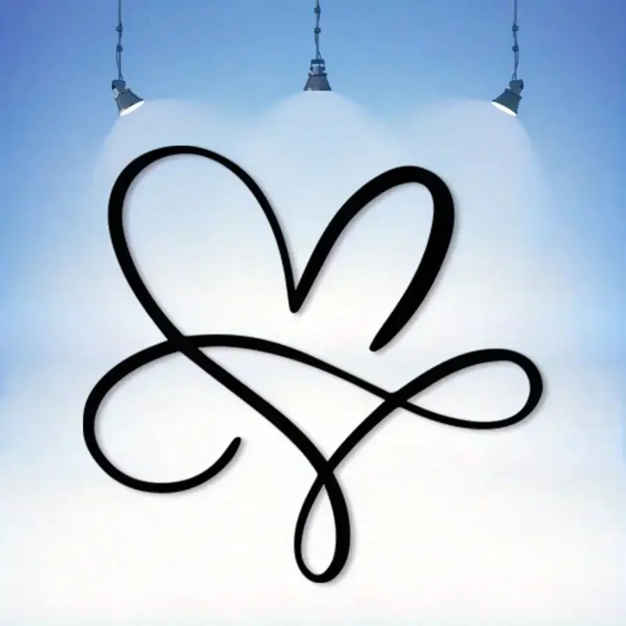 Retro Infinity Heart Iron Wall Art, Weather-Resistant Hanging Decor, Couple Gift for Valentine Christmas Home Accent